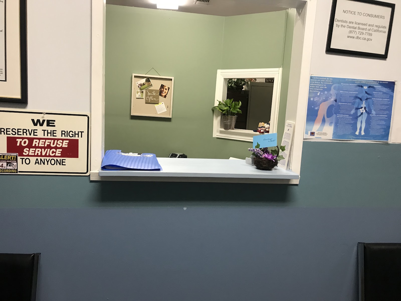 Front desk window